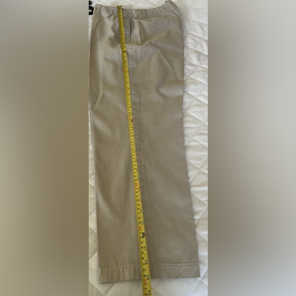 Ralph Lauren beige 100% cotton pants high waist straight legs pockets US 14 - Picture 11 of 15